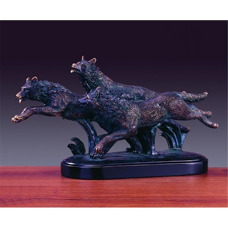 Dwellingdesigns F Wolf Pack Bronze Plated Resin Sculpture DW3086191